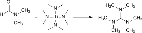 Synthesis of TDAM from DMF with tetrakis(dimethylamino)titanium(IV)