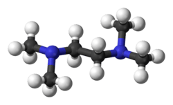 Ball and stick model of tetramethylethylenediamine