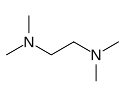 Skeletal formula of tetramethylethylenediamine with some implicit hydrogens shown
