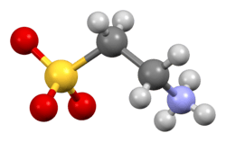 Ball-and-stick model of taurine molecule