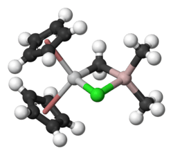 Ball-and-stick model of Tebbe's reagent