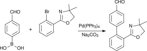 Synthese eines Telmisartan-Vorstufe durch Suzuki-Kupplung mit 4-FPBA
