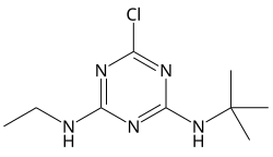 Skeletal formula of terbuthylazine