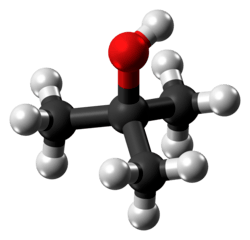 Ball and stick model of tert-butyl alcohol