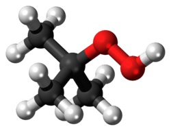 Ball-and-stick model of the tert-butyl hydroperoxide molecule