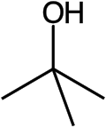 Skeletal formula of tert-butyl alcohol