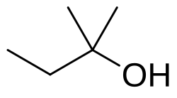 Stereo, skeletal formula of 2-methyl-2-butanol