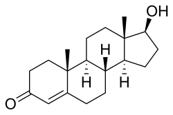 The chemical structure of testosterone.