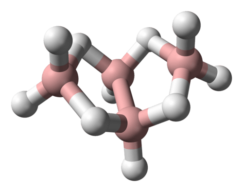 ball-and-stick model of tetraborane