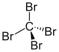 Stereo, skeletal formula of tetrabromomethane
