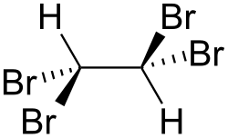 Stereo, skeletal formula of tetrabromoethane with all explicit hydrogens added