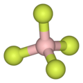 The tetrafluoroborate anion (ball-and-stick model)