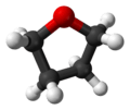 Ball-and-stick model of the tetrahydrofuran molecule