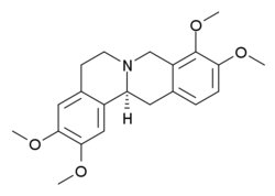 2D representation of the chemical structure of tetrahydropalmatine .