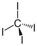 Stereo, skeletal formula of carbon tetraiodide