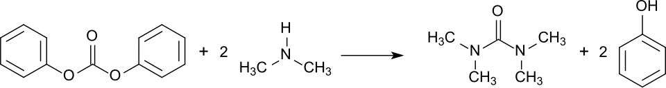 Synthesis of tetramethylurea from diphenylcarbonate