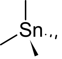 Stereo structural formula of tetramethyltin