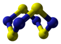 Ball and stick model of tetrasulfur tetranitride