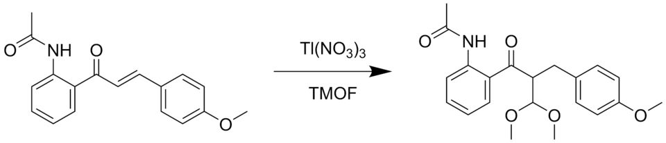 Thallium nitrate oxidation of alkenes