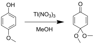 Thallium nitrate oxidation of methoxy phenols