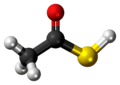 Ball-and-stick model of the thioacetic acid molecule