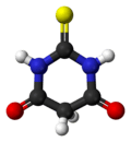 Ball-and-stick model of thiobarbituric acid
