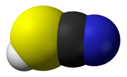 Spacefill model of thiocyanic acid