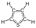 Full displayed formula of thiophene
