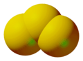 Ball-and-stick model of trisulfur