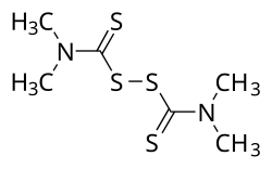 Structural formula of thiram