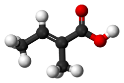 Ball-and-stick model of tiglic acid