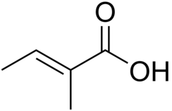 Chemical structure of tiglic acid