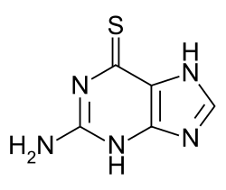 Skeletal formula of tioguanine