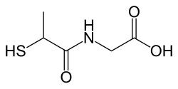 Skeletal formula of tiopronin