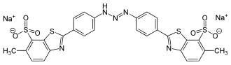 Structural formula of titan yellow, sodium salt