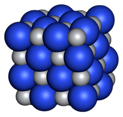 The structure of sodium chloride; titanium nitride's structure is similar.