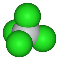 Spacefill model of titanium tetrachloride