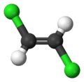 Ball-and-stick model of trans-1,2-dichloroethene