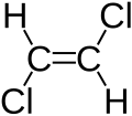 Skeletal formula of trans-1,2-dichloroethene