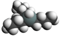 Spacefill model of tributyltin