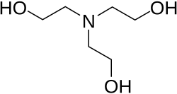Skeletal formula of triethanolamine