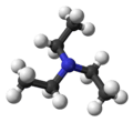 Ball and stick model of triethylamine