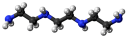 Ball and stick model of triethylenetetramine