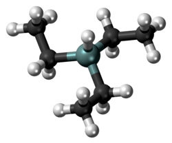 Ball-and-stick model of the triethylsilane molecule
