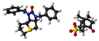 Ball-and-stick models of the component ions of trimetaphan camsilate
