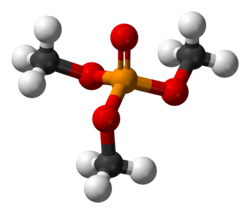 Ball-and-stick model of trimethyl phosphate