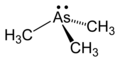 Structural formula of trimethylarsine with an implicit electron pair