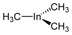 Stereo, skeletal formula of trimethylindium with all implicit hydrogens shown