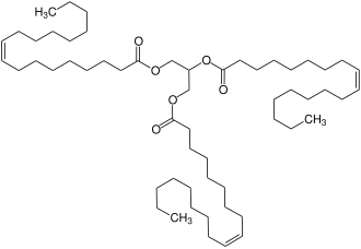 Skeletal formula of triolein