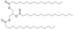 Skeletal formula of tripalmitin